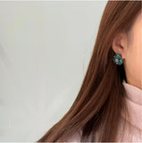S925 Silver Needle Colorful Treasure Sweet Pink Earrings
