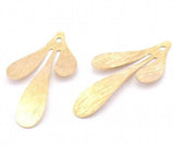 Raw Brass Textured Leaf Pendant