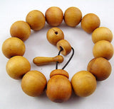 17mm Peach Wood Beads Buddhism Bracelet