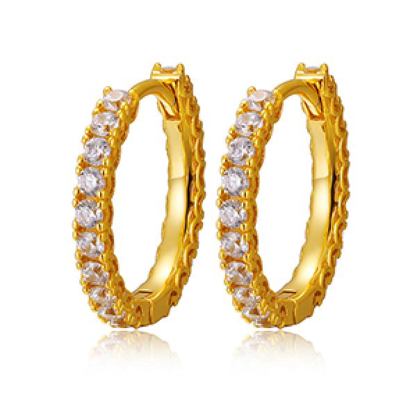 925 Silver Micro Pave Stud Earring CZ Hip Hop Jewelry