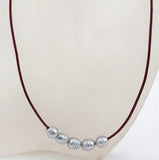 Gray Freshwater Pearl Leather Necklace 9-10mm - Real Natural Pearls Jewelry