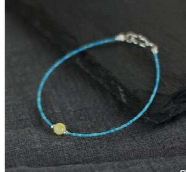 Natural Turquoise Bracelet Sterling Silver Beeswax Sky Fine Style