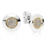 925 Silver Earring Two-tone Signature Studs Wedding Party Gift