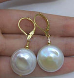 13-14mm Baroque South Sea Pearl Earrings 14K YELLOW