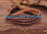 Brown Leather Bracelet with Inspiring Phrases for Men