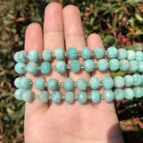 Faceted Amazonite Column Shape Loose Beads for DIY Jewelry 7.5''