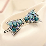 Colorful Rhinestone Bow Hair Clips Barrettes