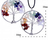 Tree of Life Tumbled Stone Pendant 7 Chakras Family Charms