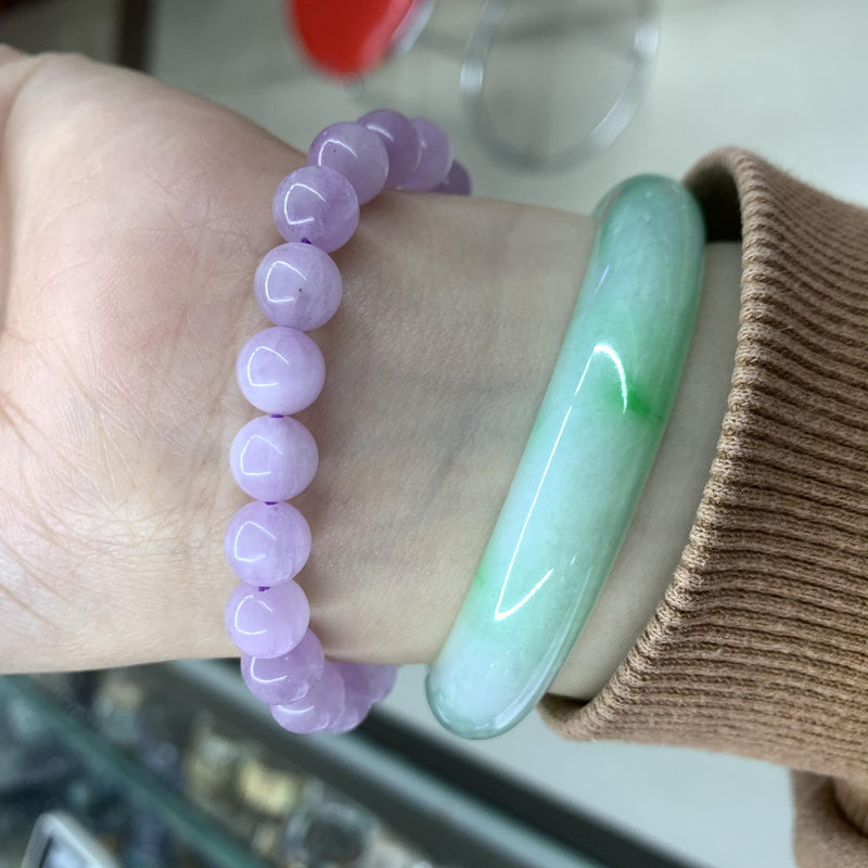 Natural Purple Spodumene/Kunzite Stone Beads Bracelet 8mm for Jewelry DIY