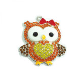 10pcs Owl Rhinestone Pendants for Holidays - 46mm*42mm