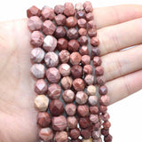 Red Wood Jasper Faceted Stone Beads 6/8/10mm