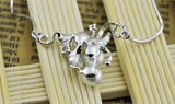 925 Silver Flower Pendant Necklace Charm Lady Pearl Necklace