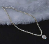 Natural Coin Pearl Necklace For Women, Freshwater Pearl Chocker Necklace