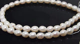 Rice Cultured Freshwater Pearl Beads 14in DIY Jewelry Necklace LS3-096