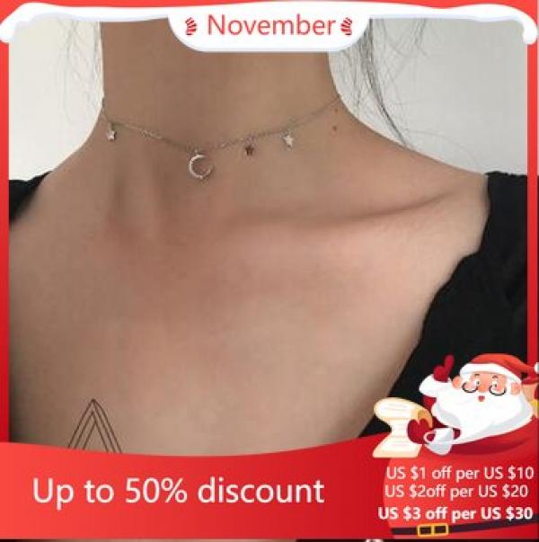 925 Silver Crystal Star Necklace Pendant for Women