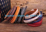 Brown Leather Bracelet with Inspiring Phrases for Men