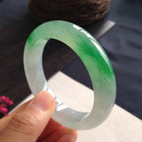 Zheru Jewelry Natural Burmese Jadeite 54-64mm Light Green Bracelet