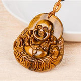 Tiger Eye Stone Maitreya Buddha Pendant Charm Collection
