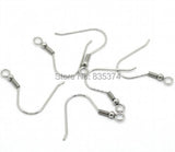 316L Stainless Steel Ear Wires Hooks, Bead + Coil, Earring Finding