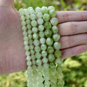 Green Peridot Stone Beads Faceted Spacer Beads 6 8 10mm