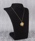 925 Silver Bow 14k Note Pearl Necklace Pendant