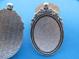 20pcs Rose Flower Base Setting Tray Bezel Pendant Charm
