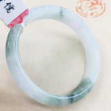 Natural Jadeite Bracelet Light + Dark Green 54-62mm Female Jade Bracelet
