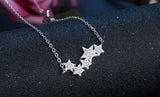 925 Sterling Plata CZ Stars Pendant Necklace Wedding Family Jewelry