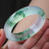 Zheru Jewelry Natural Burmese Jade Light Flower Bracelet Princess Gift
