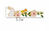10pcs Rabbit Barrettes Hairclip Sakura Flower Enamel Metal Accessory