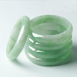 Zheru Jewelry Natural Emerald Light Green Bracelet 54-64mm
