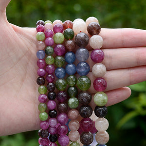 Faceted Tourmaline Stone Beads for DIY Jewelry Making 6 8 10mm