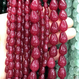 Red Chalcedony Jades Beads Spacer Beads for Jewelry Making
