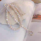 Boho 925 Sterling Silver Pearl Choker Necklace 6-7mm