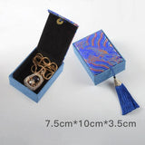 Chinese Dragon Pattern Red Tassel Jewelry Organizer Container