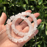 Natural Rock Quartz Bracelet Cylinder Column Shape Beads Crystal Healing Stone