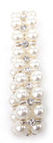 Cream Pearl Rhinestone Bracelet Women Beads Stretch