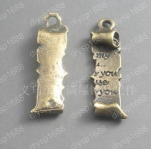 100 pcs Antique Bronze Plated Plates Charms Pendants for DIY Jewelry Making