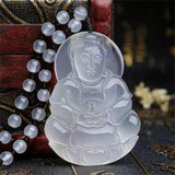 Agate Ice Chalcedony Guanyin Pendant Necklace Jewelry