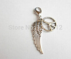 100pcs Peace Sign & Angel Wings Charms Pendants for Bracelets Necklaces DIY