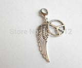 100pcs Peace Sign & Angel Wings Charms Pendants for Bracelets Necklaces DIY