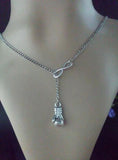 Lucky 8 & Boxing gloves charm sweater chain necklace