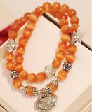 Tibetan Silver Opal Bracelet Women's Ethnic Jewelry