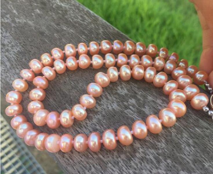 Natural Freshwater Pearl Necklace DIY Women Hot Jewelry