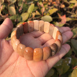 Natural Coral Jade Chrysanthemum Stone Bracelet Bangle Crystal Healing