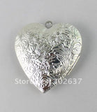 10PCS Silver Plate Heart Locket Pendant 42x40mm #20402