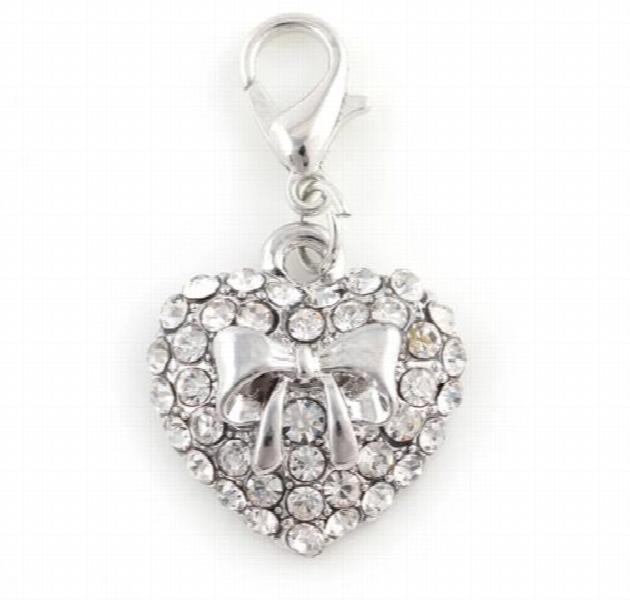 20PCS 19x17mm Bowknot Heart Pendant for Floating Locket