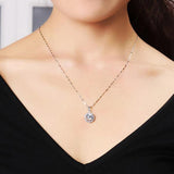 925 Silver Round diamond antique micro setting Pendant with chain