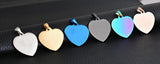 5Pcs Stainless Steel Heart Dog Tags Pendant ID Necklace Unisex Jewelry