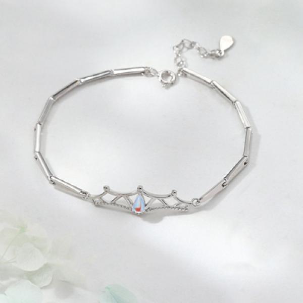 Moonstone Couple Bracelets Silver Plated Knight And Princess Classic
